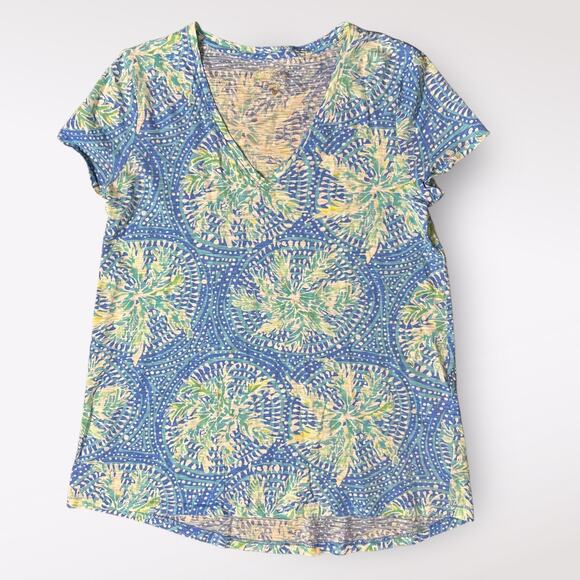 Lilly Pulitzer Etta V-Neck Tropic like it’s hot print top Size XS - Picture 1 of 10